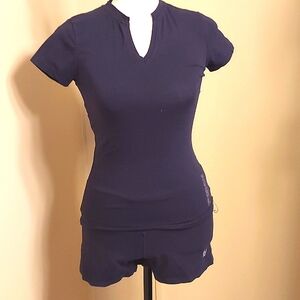 Freddy Women's Athletic Shorts And Top in Navy